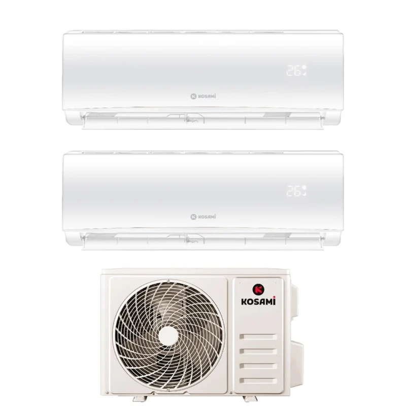 Condizionatore Dual Split Kosami Paros White 12+18 con 21-3 R-32 Wi-Fi Integrato