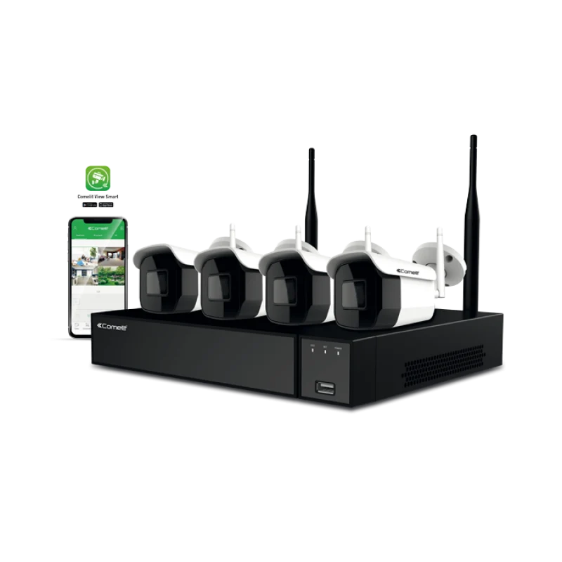 KIT WI-FI, NVR, 4 IPC BULLET 2MP, HDD 1TB COMELIT