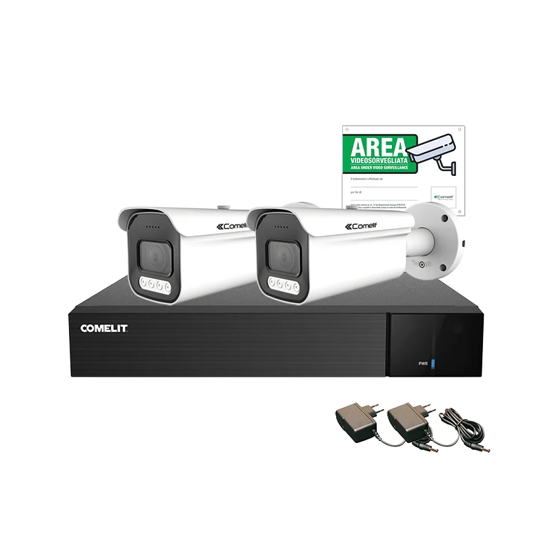KIT AHD AHDVR008N05A, 2x AHBCAMS05ZB, ACC COMELIT AHKIT008N05A