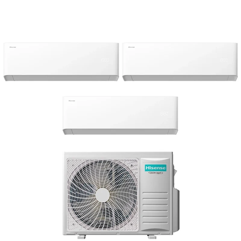 Condizionatore Hisense Trial Split UNI HB 9+9+18 con 4AMW81U4RJC R-32 Wi-Fi Integrato