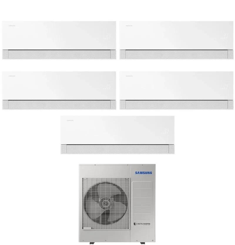 Condizionatore Penta Split Samsung WindFree Première White 7+7+7+9+18 con AJ100TXJ5KG R-32 Wi-Fi Integrato
