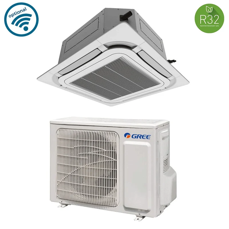 CLIMATIZZATORE GREE CASSETTA COMPATTA 8 VIE 360° 5,0 KW U-MATCH INVERTER GUD50 A+/A+ 1PH