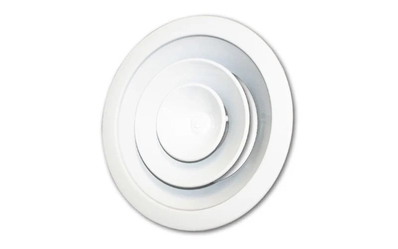 DIFFUSORE CIRCOLARE A CONI REGOLABILI VERNICIATO BIANCO DIAMETRO 160 MM