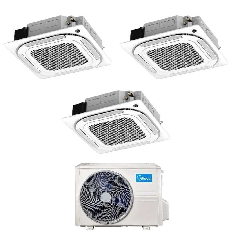 Condizionatore Trial Split a Cassetta Midea 9+9+9 con M3OA-27HFN8-Q R-32 Wi-Fi Optional con Telecomando e Griglia