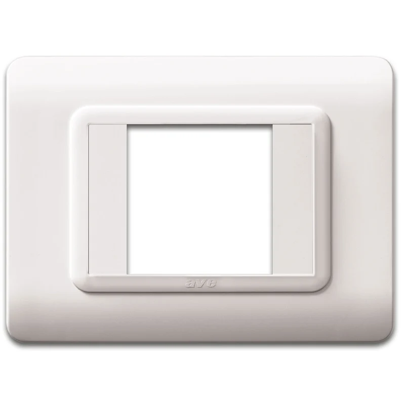 PLACCA AVE S44 SERIE TECNOPOLIMERO IN PLASTICA PER SCATOLA RETTANGOLARE 2 MODULI CENTRALI 44PY02B