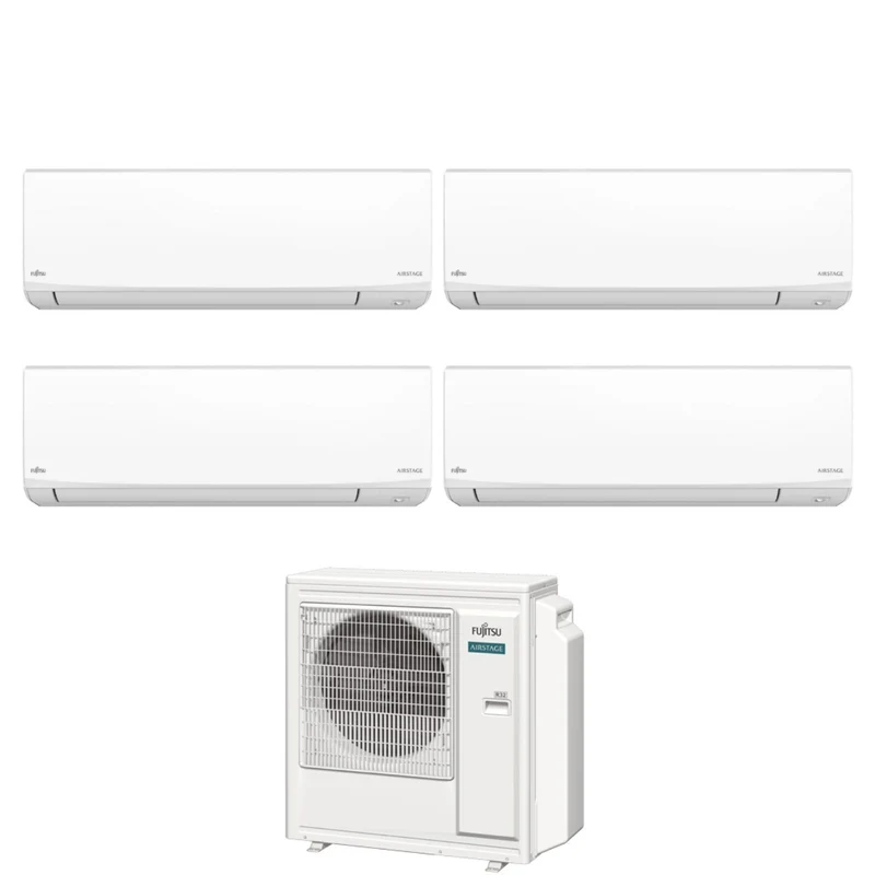 Condizionatore Quadri Split Fujitsu KJ White 7+7+7+9 con AOEG30KBTA4 R-32 Wi-Fi Integrato