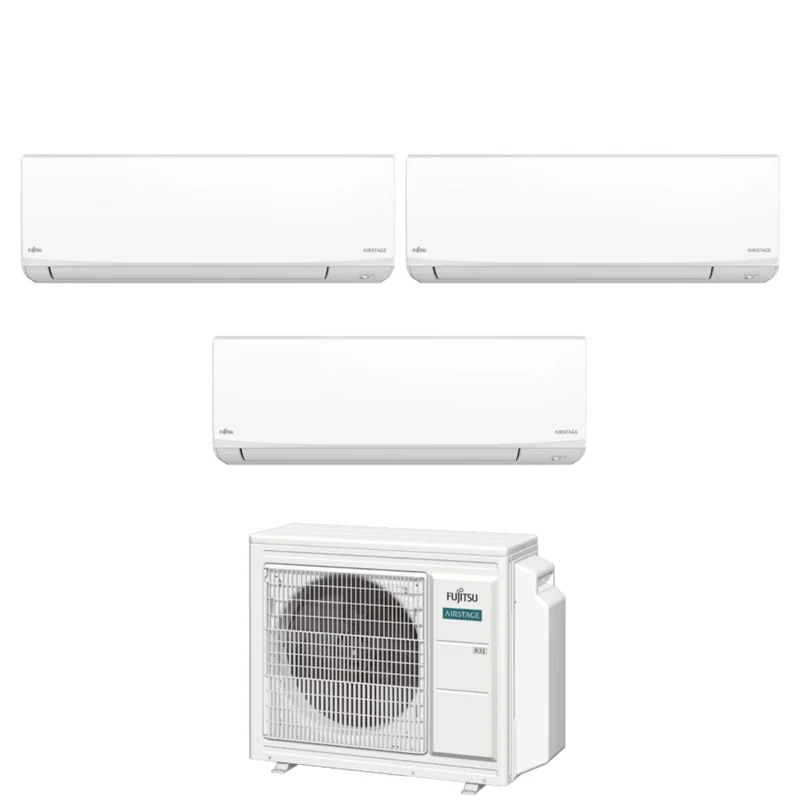 Condizionatore Trial Split Fujitsu KJ White 9+9+12 con AOEG18KBCA3 R-32 Wi-Fi Integrato
