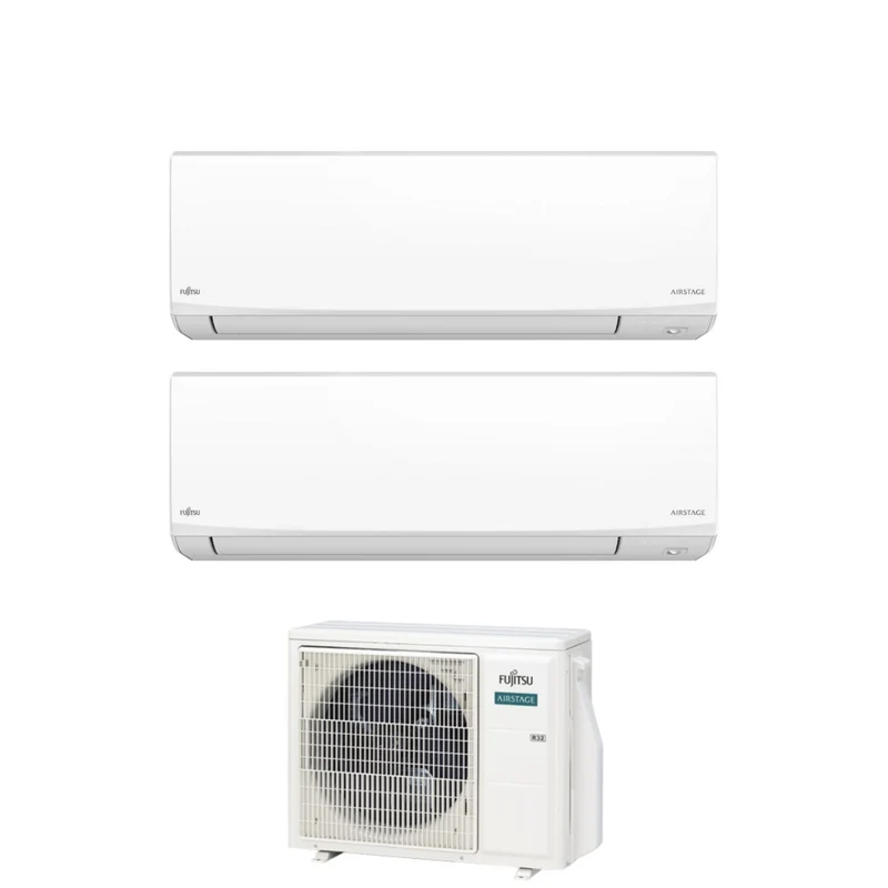 Condizionatore Dual Split Fujitsu KJ White 9+9 con AOEG14KBCA2 R-32 Wi-Fi Integrato