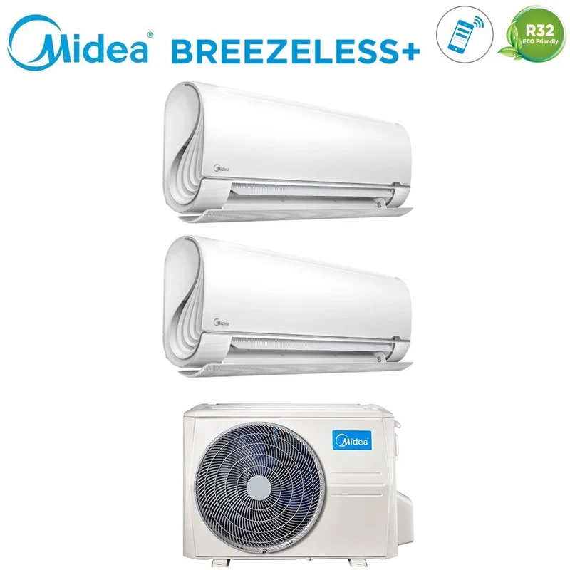 Condizionatore Dual Split Midea BreezeleSS+ 9+12 con M3OF-21HFN8-Q R-32 Wi-Fi Integrato
