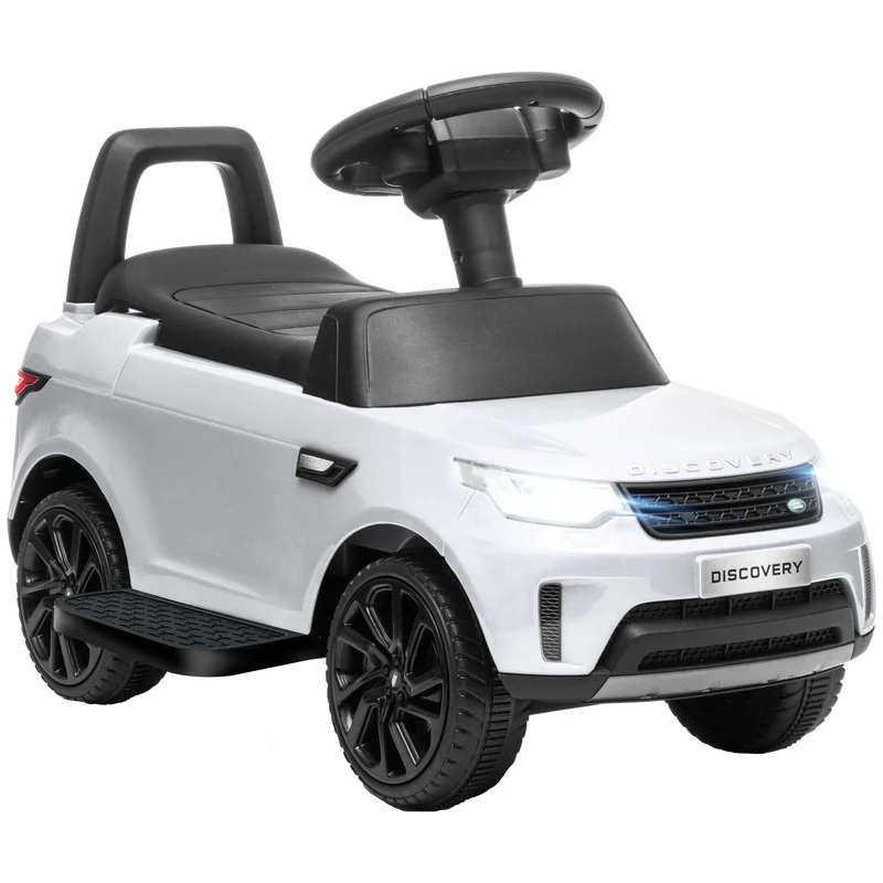 EasyComfort Macchina Elettrica per Bambini 18 mesi a 5 anni con musica e clacson, Auto a 6V, Elettrico e a Spinta,Velocità 3km/h, Bianco