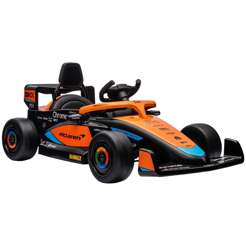 EasyComfort Macchina Elettrica per Bambini 3-5 con clacson e USB, Auto Licenza McLaren con musica e Telecomando, 115x67x50cm, Arancione