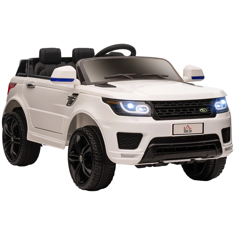 EasyComfort Auto Elettrica per Bambini 3-6 Anni con Telecomando, Macchina con Luci LED e Clacson, in PP e Metallo, 110x68x52 cm, Bianco