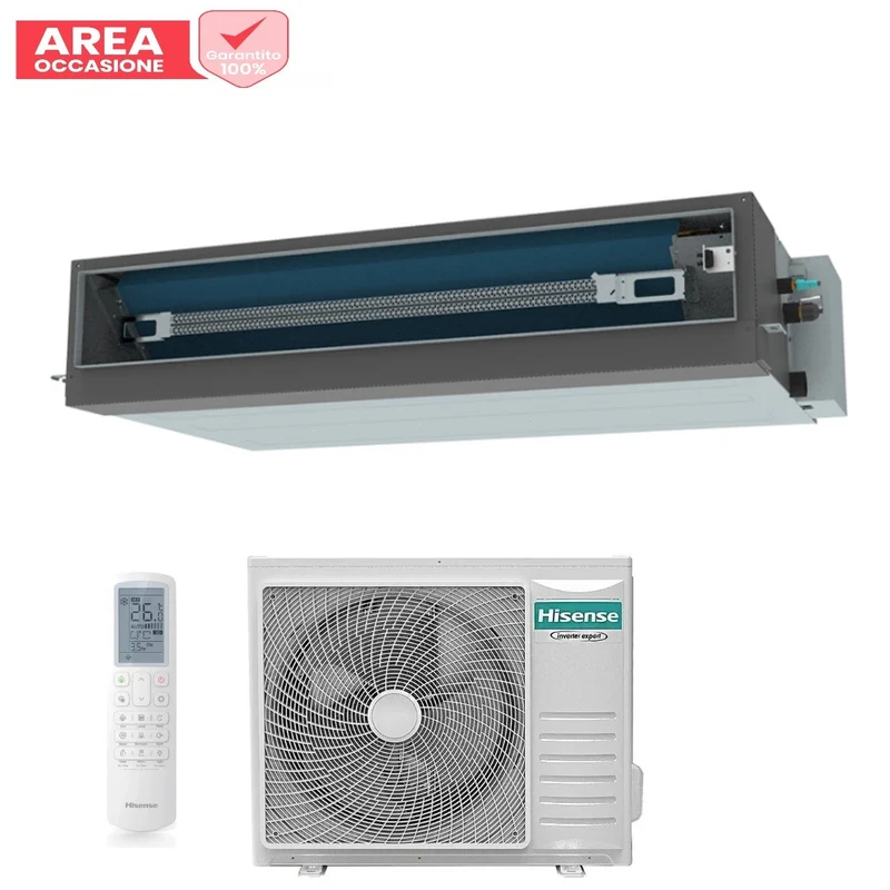 AREA OCCASIONI 2880 Condizionatore Hisense Canalizzato TURBO 36000 Btu AUD105UX4REH8 + AUW105U4RW8 R-32 Wi-Fi Optional con Telecomando