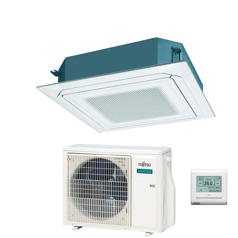 Condizionatore a Cassetta Fujitsu KR Eco Circular Flow White 18000 Btu AUXG18KRLB R-32 Wi-Fi Optional con Griglia e Filocomando
