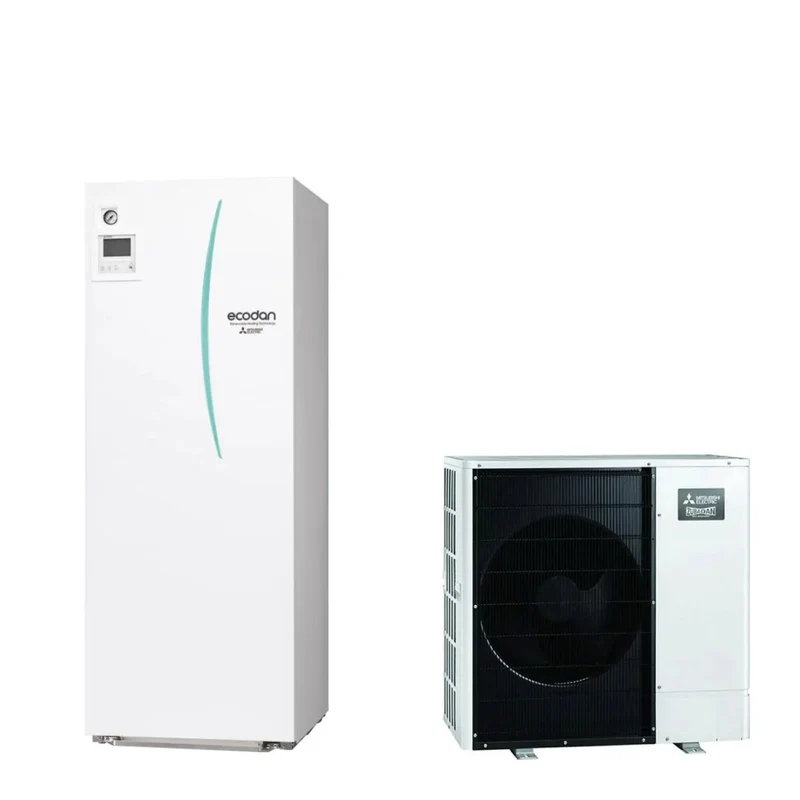Mitsubishi Electric Split Hydrotank Luft-Wasser-Wärmepumpe ERST20C-VM2DR1 200-Liter-Speicher-Außeneinheit ZUBADAN PUHZ-SHW80VAA 8 kW R-410A