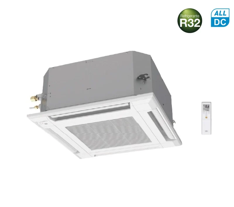 Fujitsu KV 4-Wege-Kassetten-Innengerät 14000 Btu AUXG14KVLA R-32 mit Fernbedienung und Gitter