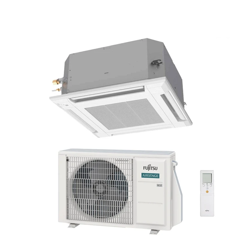 Fujitsu KV Eco Kassetten-Klimaanlage 24000 Btu AUXG24KVLA R-32 Wi-Fi optional mit Grill und Fernbedienung