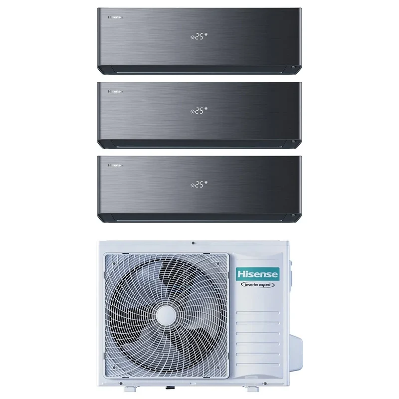 Klimaanlage Hisense Trial-Split ENERGY PRO X BLACK 9+9+18 mit 4AMW81U4RJC R-32 WLAN integriert