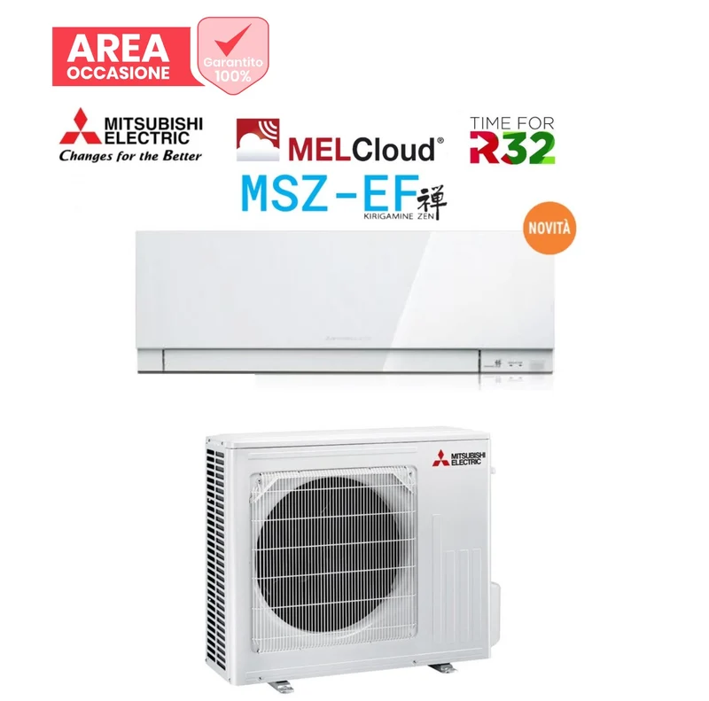 AREA OCCASIONI 2484 Condizionatore Mitsubishi Electric Kirigamine Zen White 9000 Btu MSZ-EF25VGKW Wi-Fi R-32 Integrato