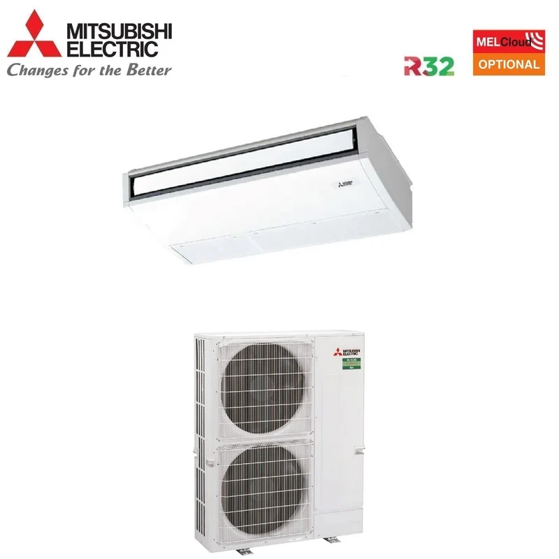 Mitsubishi Electric Deckenklimaanlage 36000 Btu R-32 Dreiphasen-WLAN optional mit Fernbedienung im Lieferumfang enthalten