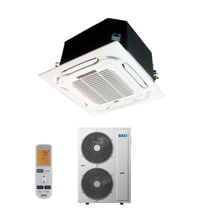 Baxi Kassetten-Klimaanlage 48000 Btu RZGBK140 R-32 Dreiphasen-WLAN optional mit Fernbedienung und Bedienfeld