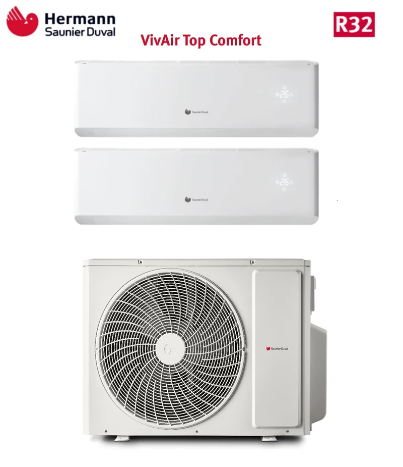 Hermann Saunier Duval Dual Split Klimaanlage TOP COMFORT 7+7 mit 1-040 MNA2O R-32