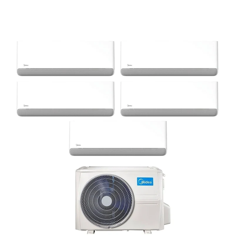 Penta Split-Klimaanlage Midea Breezeless E 9+9+12+12+12 mit M5OE-42HFN8-Q R-32 integriertem WLAN
