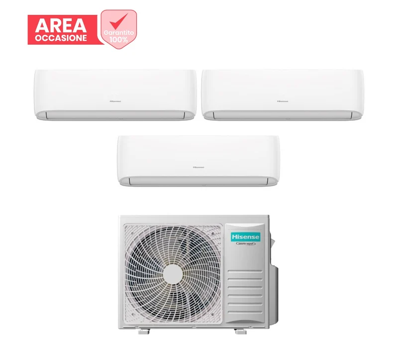 AREA OCCASIONI Climatizzatore Condizionatore Hisense Trial Split Inverter serie HI-COMFORT 9+9+12 con 3AMW62U4RJC R-32 Wi-Fi Integrato 9000+9000+12000