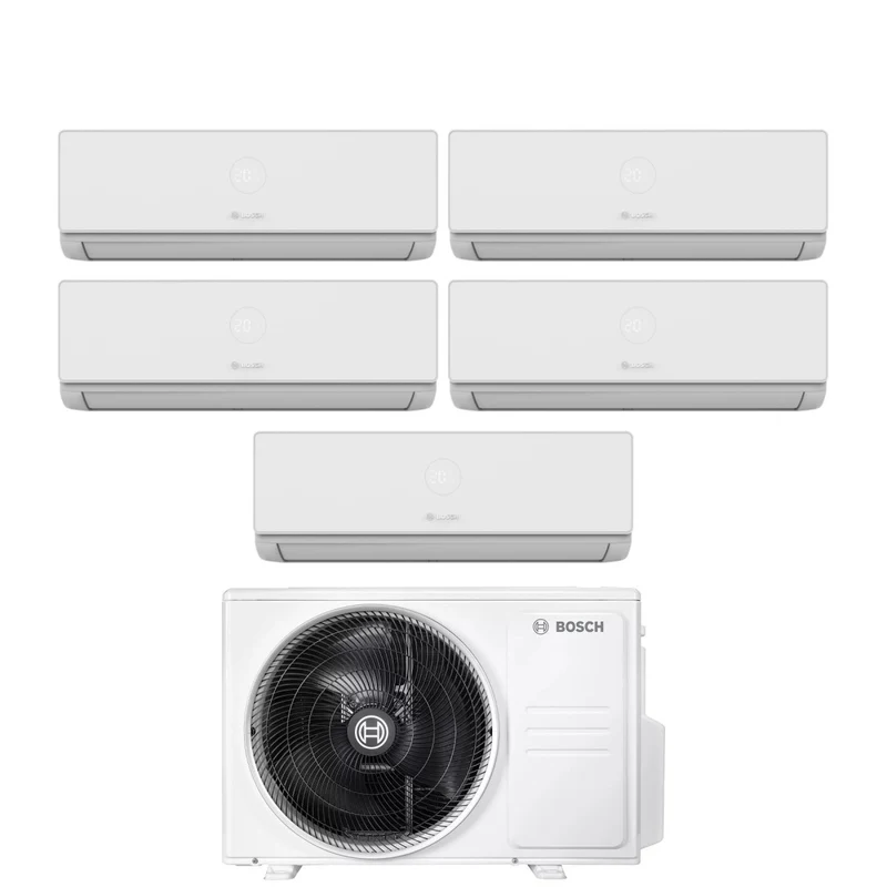 Condizionatore Penta Split Bosch CLIMATE 4000i 9+9+9+12+12 con 5000M 125/5 E R-32 Wi-Fi Optional