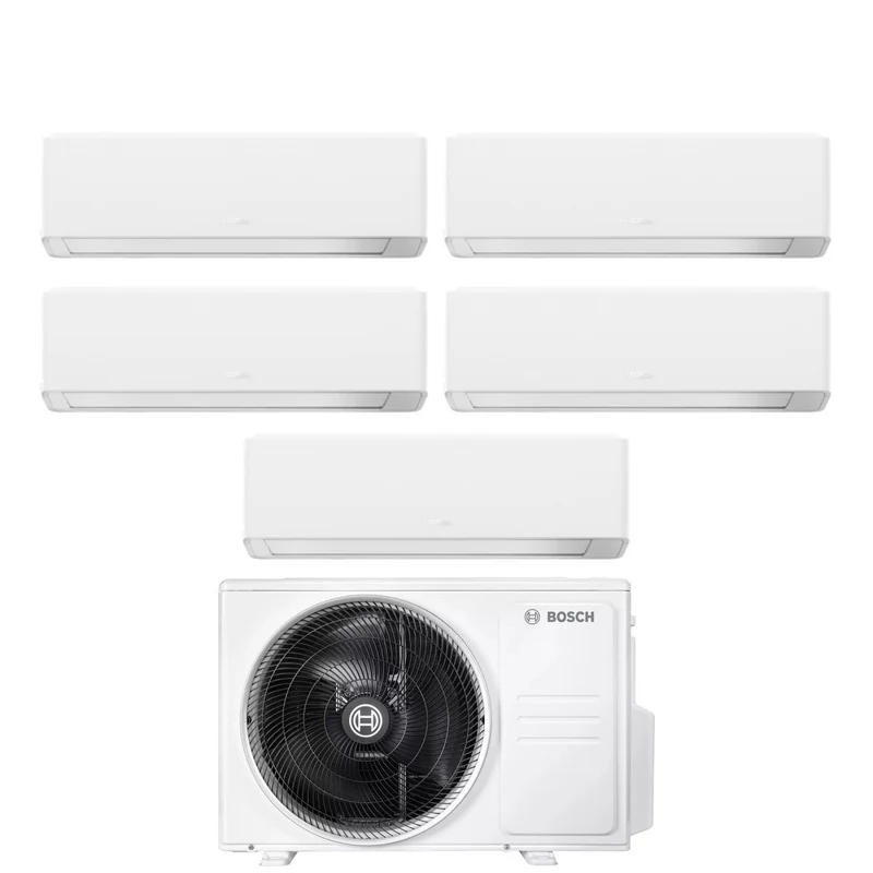 Condizionatore Penta Split Bosch CLIMATE 7000i WHITE 9+9+9+9+9 con 5000M 105/4 E R-32 Wi-Fi Integrato