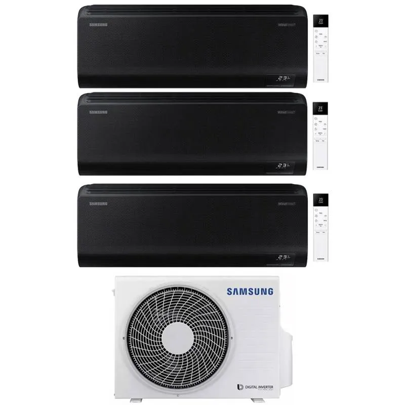 Condizionatore Samsung Trial Split Inverter serie WINDFREE BLACK 7+9+9 con AJ052TXJ3KG R-32 Wi-Fi Integrato 7000+9000+9000