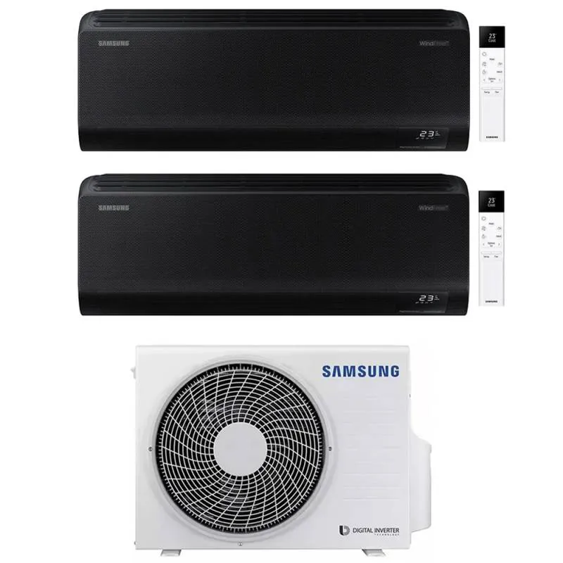 Condizionatore Dual Split Samsung WindFree Black 7+9 con AJ040TXJ2KG R-32 Wi-Fi Integrato