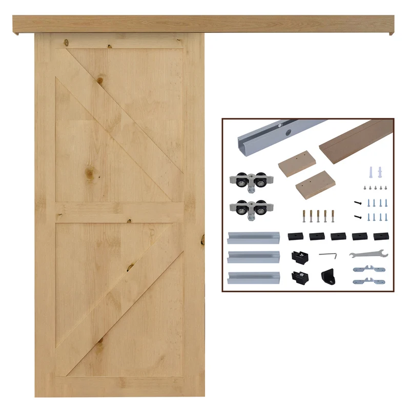EasyComfort-Schiene mit Zubehörsatz für rustikale Holzschiebetüren