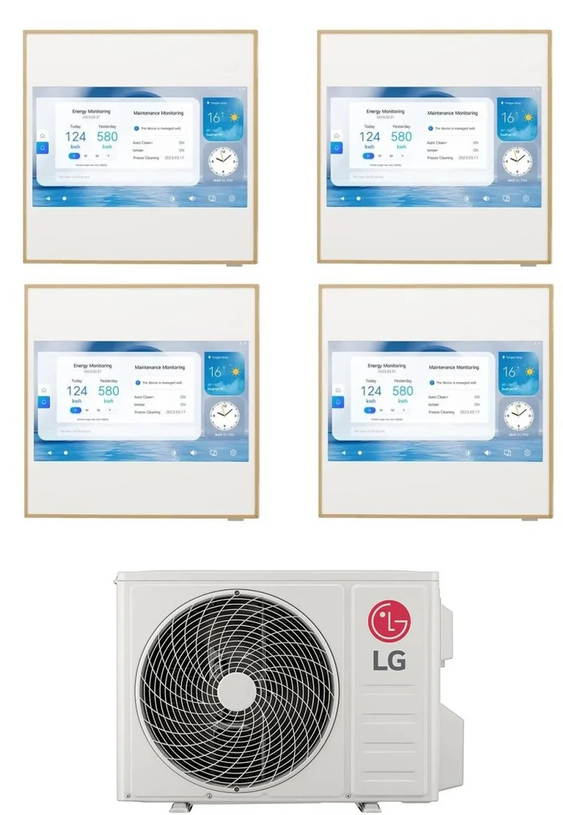 Condizionatore LG Quadri Split Inverter ARTCOOL GALLERY LCD 9+9+9+9 con MU4R25 R-32 Wi-Fi integrato