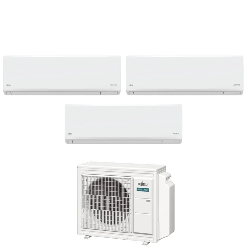 Condizionatore Fujitsu Trial Split Inverter KN AIRSTAGE 7+7+12 con AOEG24KBCA3 R-32 Wi-Fi Integrato