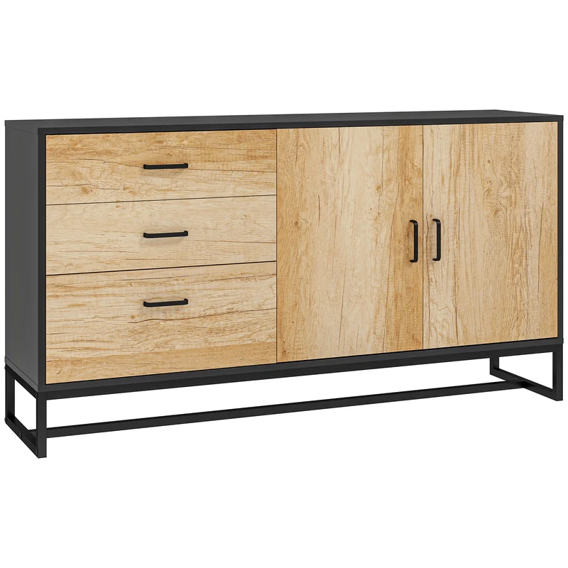 Modernes EasyComfort-Sideboard mit 3 Schubladen und einem Küchenschrank mit 2 Soft-Close-Türen und verstellbarem Regal