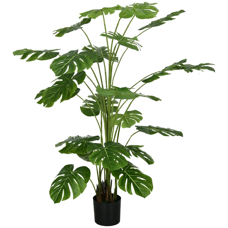 Künstliche Monstera-Pflanze von EasyComfort, 180 cm hoch, für drinnen und draußen, inklusive Topf