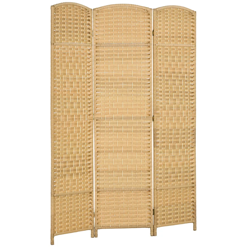 EasyComfort 3-Panel-Faltwand für den Innenbereich, selbsttragend und gewebt, 135 x 180 cm, Holzfarbe