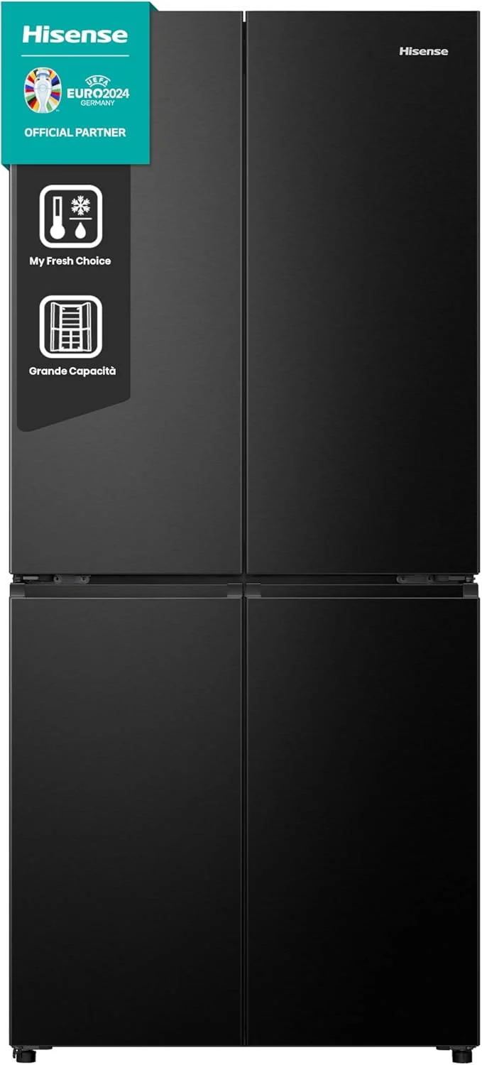 Frigorifero Multidoor 4 porte A Libera Installazione Hisense RQ5P470SAFE 483 Litri Classe E (A178,5xL79,4xP69,8) Total No Frost Nero
