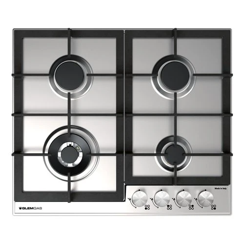 Piano Cottura A Gas Glem Gas GTD64THIXN Linea Dinamico 4 Fuochi (L58,5xP50) Inox