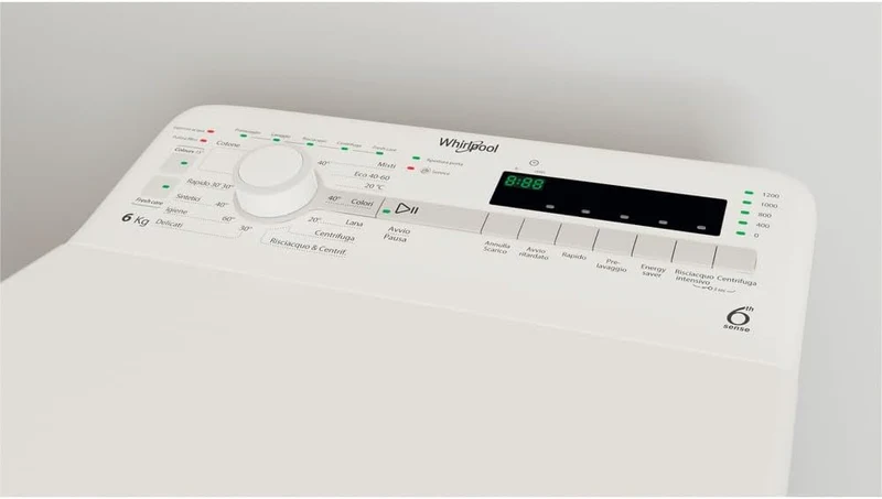 Lavatrice A Carico Dall'Alto Whirlpool TDLR 6240S IT 6 Kg 1200 Giri Classe C (A90xL40xP60) Tecnologia 6° Senso