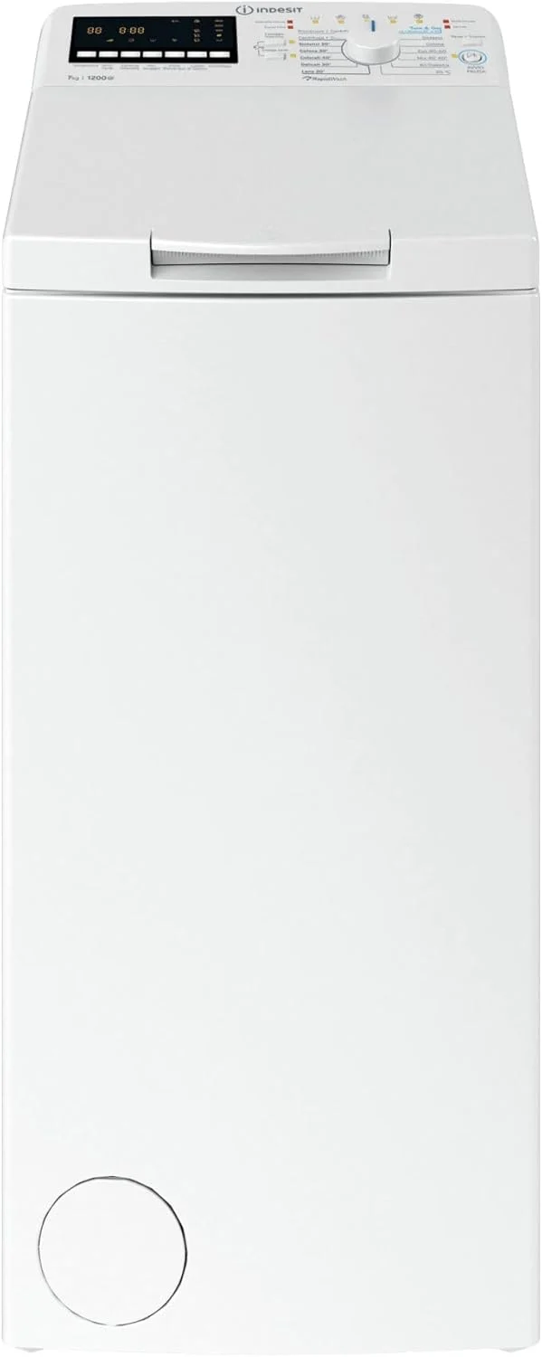 Lavatrice A Carico Dall'Altro Indesit BTW B7231P IT Turn&GO 7 Kg Classe D 1200 Giri (A90xL40xP60) Bianco