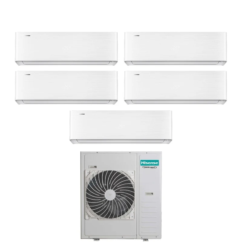 Climatizzatore Condizionatore Hisense Penta Split Inverter serie ENERGY PRO X 9+9+9+9+9 con 5AMW125U4RTA R-32 Wi-Fi Integrato 9000+9000+9000+9000+9000