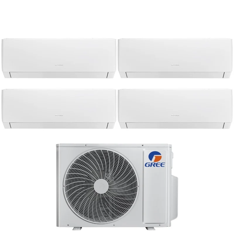 Gree Quadri Split Inverter PULAR Serie 7+9+9+9 Klimaanlage mit GWHD(28)NK6OO R-32 Integriertem Wi-Fi 7000+9000+9000+9000