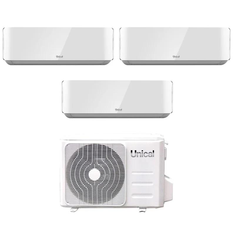 Unical Trial Split Inverter-Klimaanlage AIR CRISTAL 10+10+10 Serie mit KMX4 28HE R-32 Wi-Fi optional 10000+10000+10000
