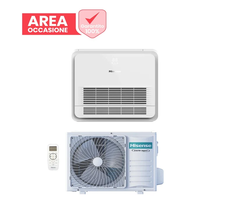AREA OCCASIONE Climatizzatore Condizionatore Hisense Inverter Console serie TURBO 12000 Btu AKT35UR4RK8 + AUW35U4RS8 R-32 Wi-Fi Optional Classe A++/A++ con Telecomando di serie Incluso
