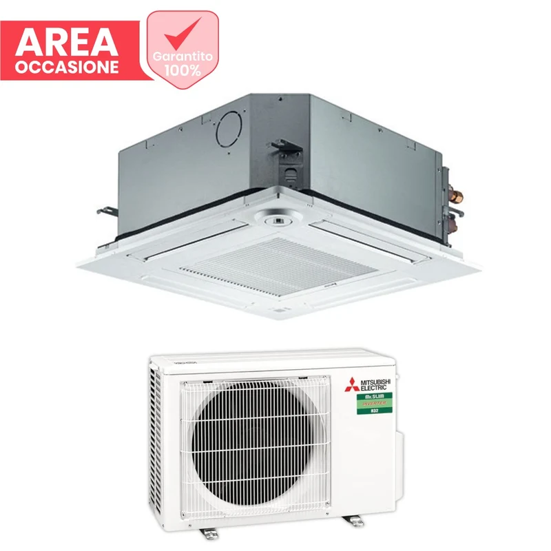 AREA OCCASIONI Climatizzatore Condizionatore Mitsubishi Electric Inverter Cassetta 9000 Btu SLZ-M25FA R-32 Wi-Fi Optional con Telecomando e Griglia Inclusa
