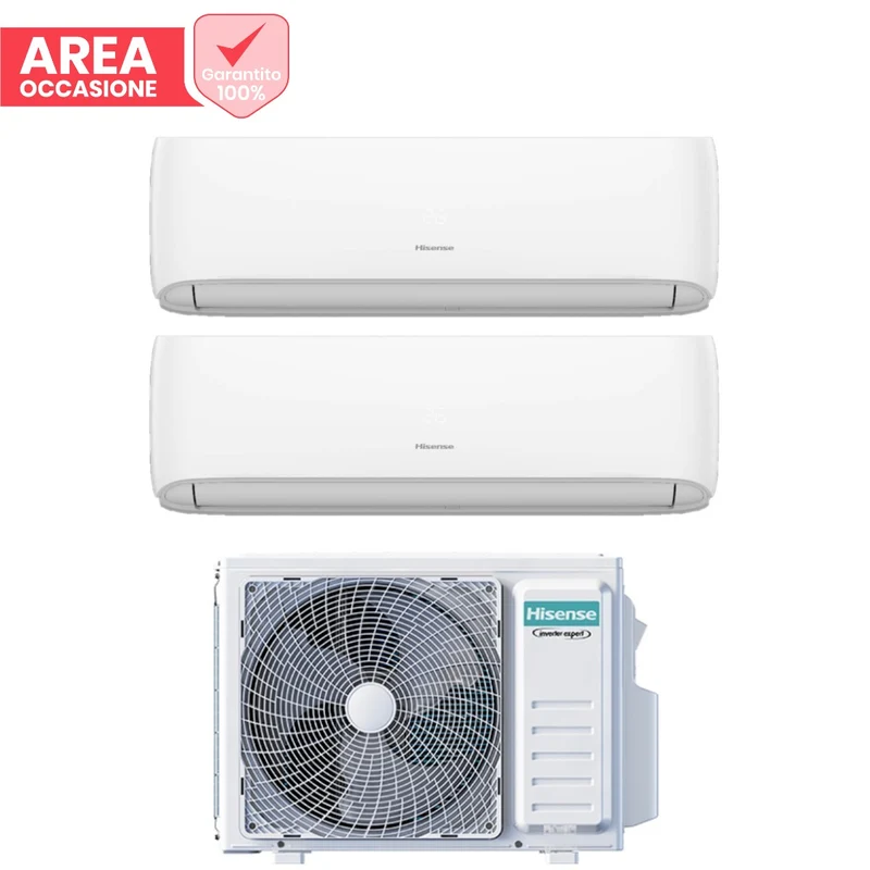 AREA OCCASIONI Climatizzatore Condizionatore Hisense Dual Split Inverter serie HI-COMFORT 7+7 con 2AMW42U4RGC R-32 Wi-Fi Integrato 7000+7000
