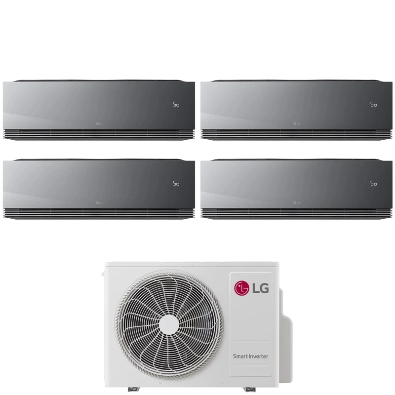 LG Quadri Split-Klimaanlage ARTCOOL MIRROR AI AIR 9+9+9+9 mit MU4R27 R-32 integriertem WLAN