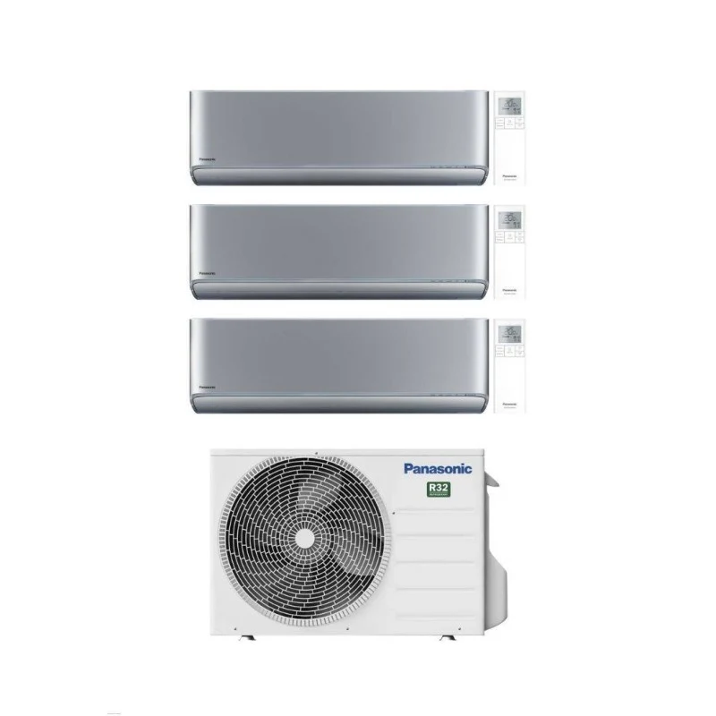 Condizionatore Trial Split Panasonic Etherea Silver 7+7+7 con CU-3Z68TBE R-32 Wi-Fi Integrato